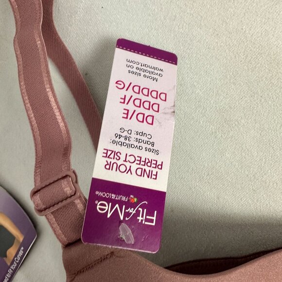 Fit For Me Fruit Of The Loom Plus Size Silky Smooth T Shirt Bra Plum 42G - Picture 3 of 7